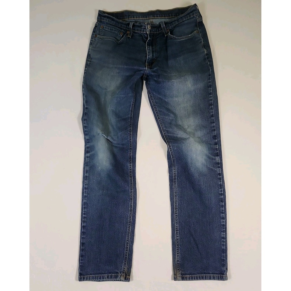 Levi's Men's 541 Athletic Taper Jeans Blue Stretch Denim Whiskered Faded 32x32